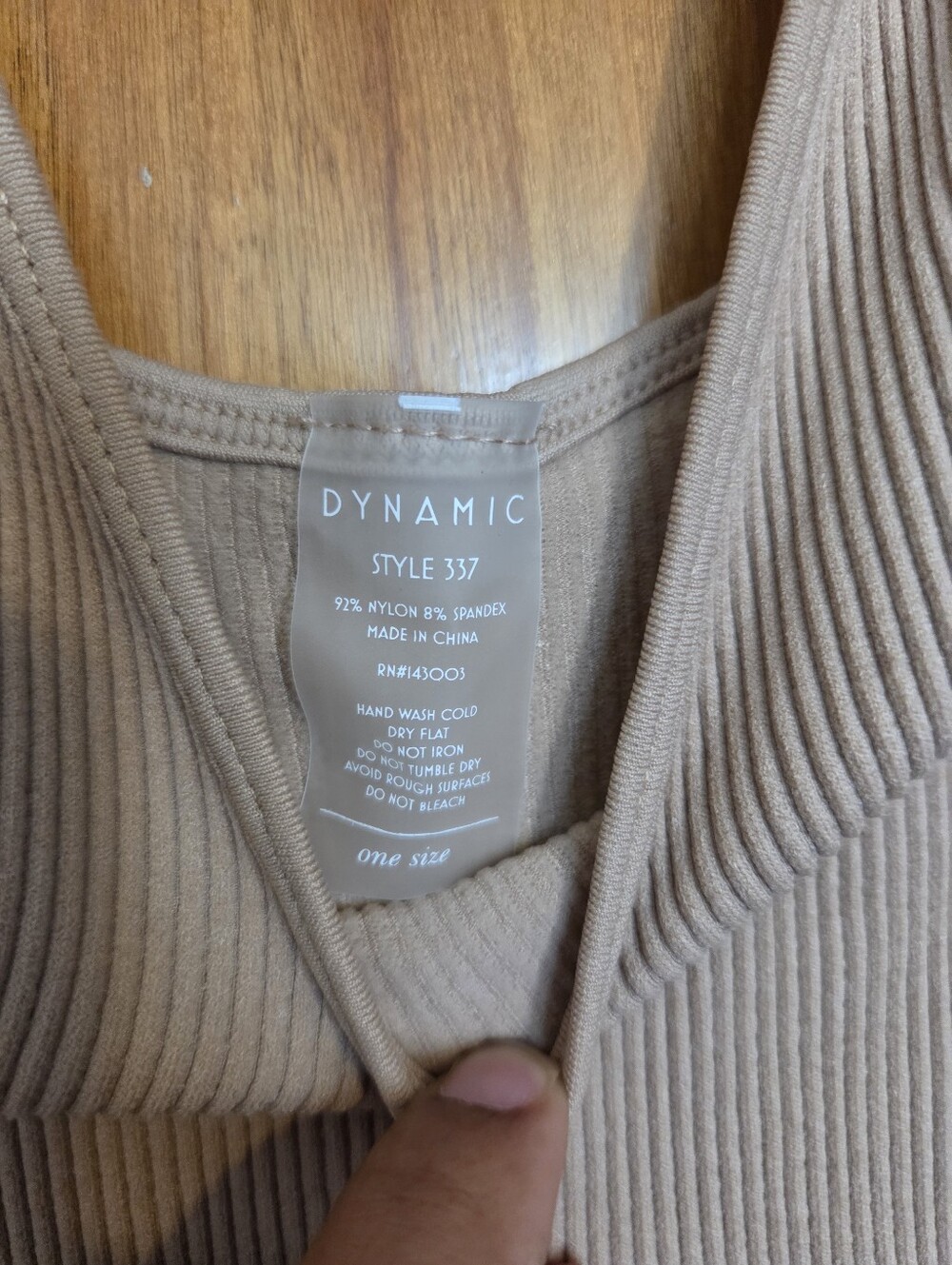 Dynamic Ribbed V-Neck Crop Tank Top - Tan - Picture 3 of 3
